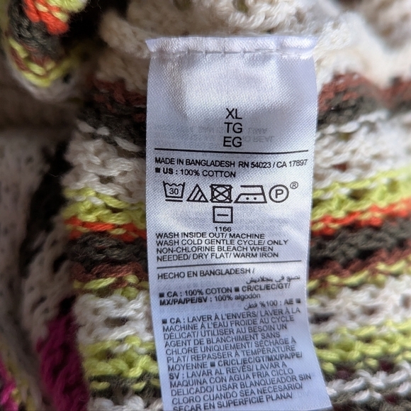 NWT Old Navy Open-Stitch Midi Skirt Crochet Multi Stripe Size XL - Picture 8 of 10